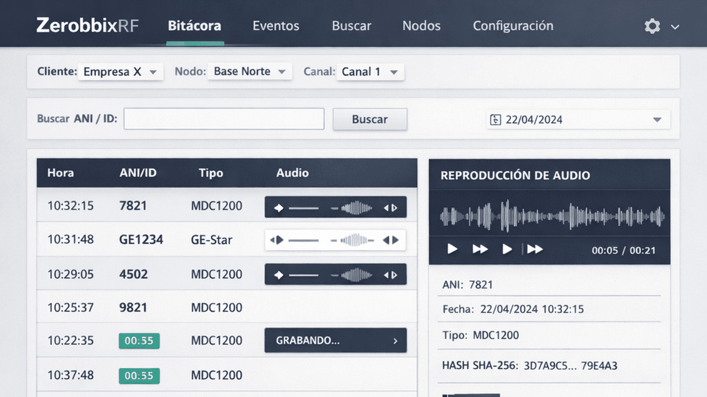 ZerobbixRF interface